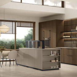 Argyrou Kitchens Larnaca Modern Italian Kitchen By Lube Brera Veneered Oak Walnut Handles